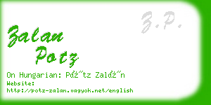 zalan potz business card